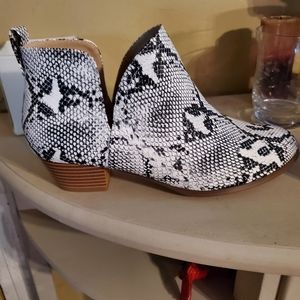 New snakeskin booties